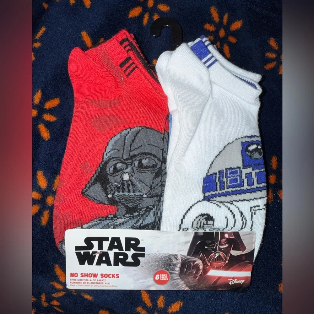 Star Wars Disney Big Kids 6-Pack No Show Socks - NWT